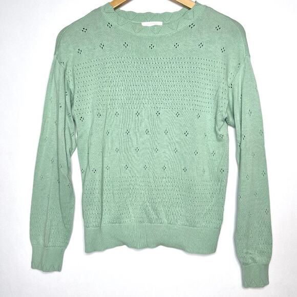 LC Lauren Conrad Pastel Green Eyelet Sweater XS - Picture 1 of 9